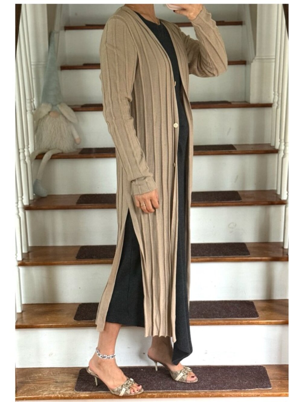 Theory Merino Wool Ribbed Long Cardigan